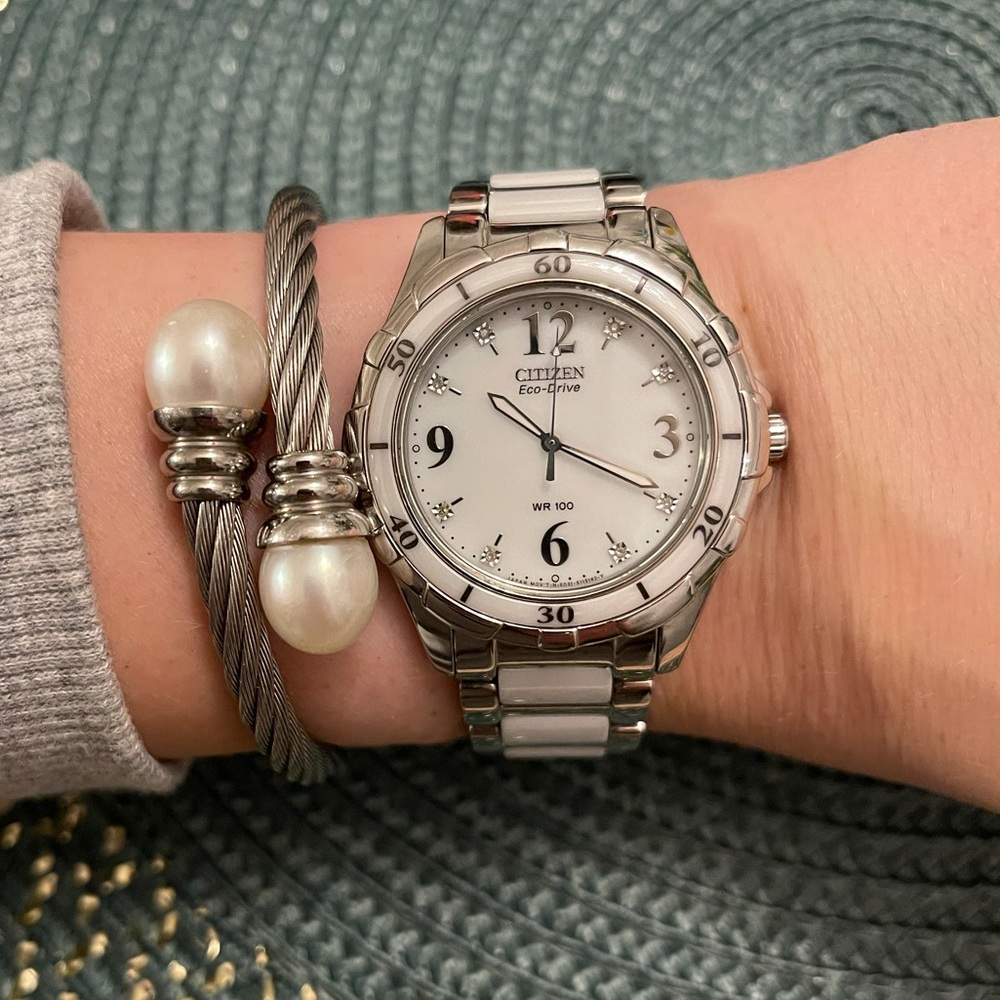 Citizen Stainless Steel Eco Drive Watch w/ Diamonds, bracelet  sold separately